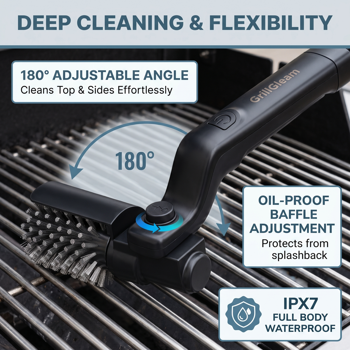 GrillGleam™ 2-in-1 Electric BBQ Brush